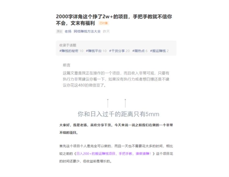 2000字详解这个挣了2w+的项目，手把手教就不信你不会【付费文章】，网盘下载(1.31M)