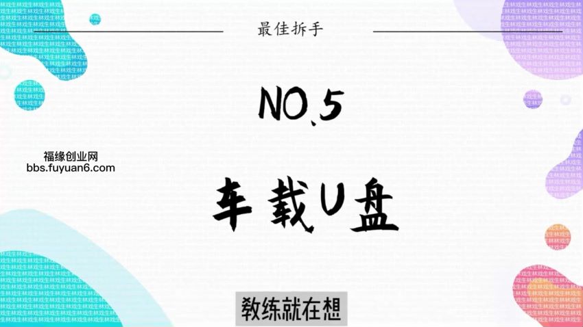 车载U盘冷门项目，惊为天人的流量密码，网盘下载(290.01M)