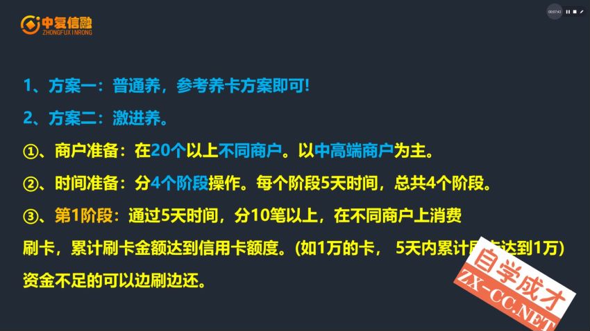 中复信融·2021年征信修复与信用卡提额 ，网盘下载(1.89G)